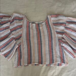 American Eagle Outfitters Striped Blouse in Pink and Blue